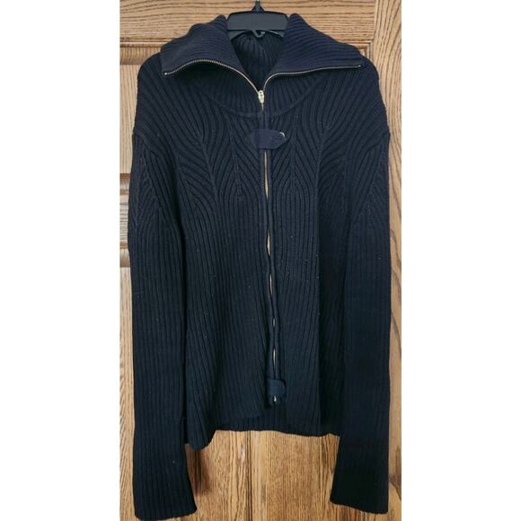 Clare Icelandic Design Sweater Womens Med Black Full Zip Cardigan - Picture 1 of 8